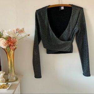 metallic sparkle crop